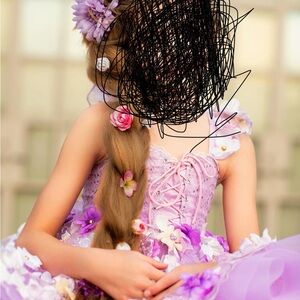 Purple Floral Princess Dress